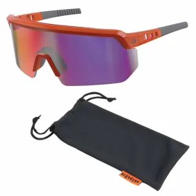 Ergodyne 55019 AEGIR-MI Orange Frame Purple Mirror Lens Safety Glasses