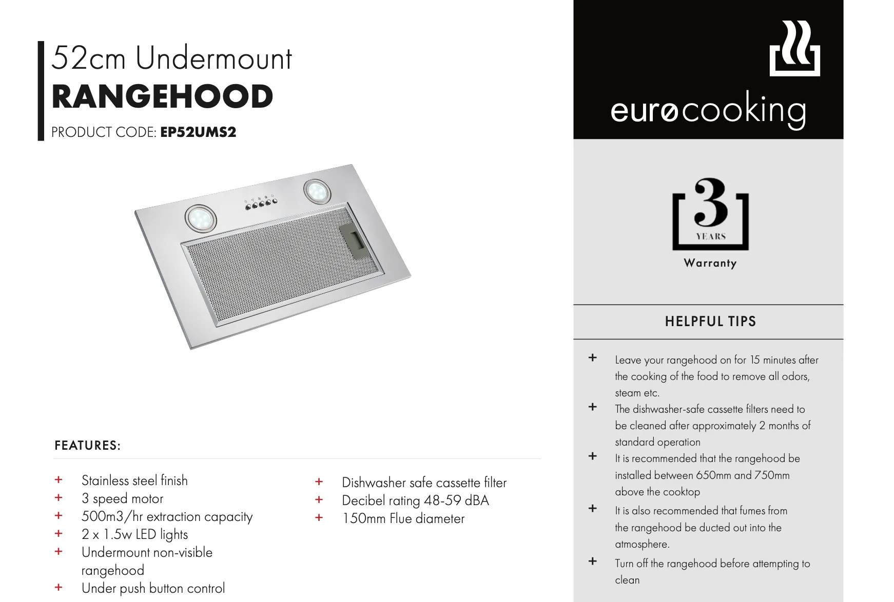 Euro Appliances EI03 60cm Induction Package