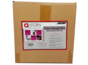 Fabric Storage Bin 6pk. Pink 11" x 11" x 11" Adorn Home Essentials b/u $2.99 each