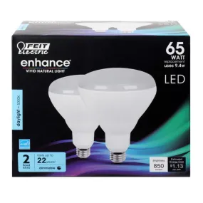 Feit Enhance BR40 E26 (Medium) LED Bulb Daylight 65 Watt Equivalence 2 pk