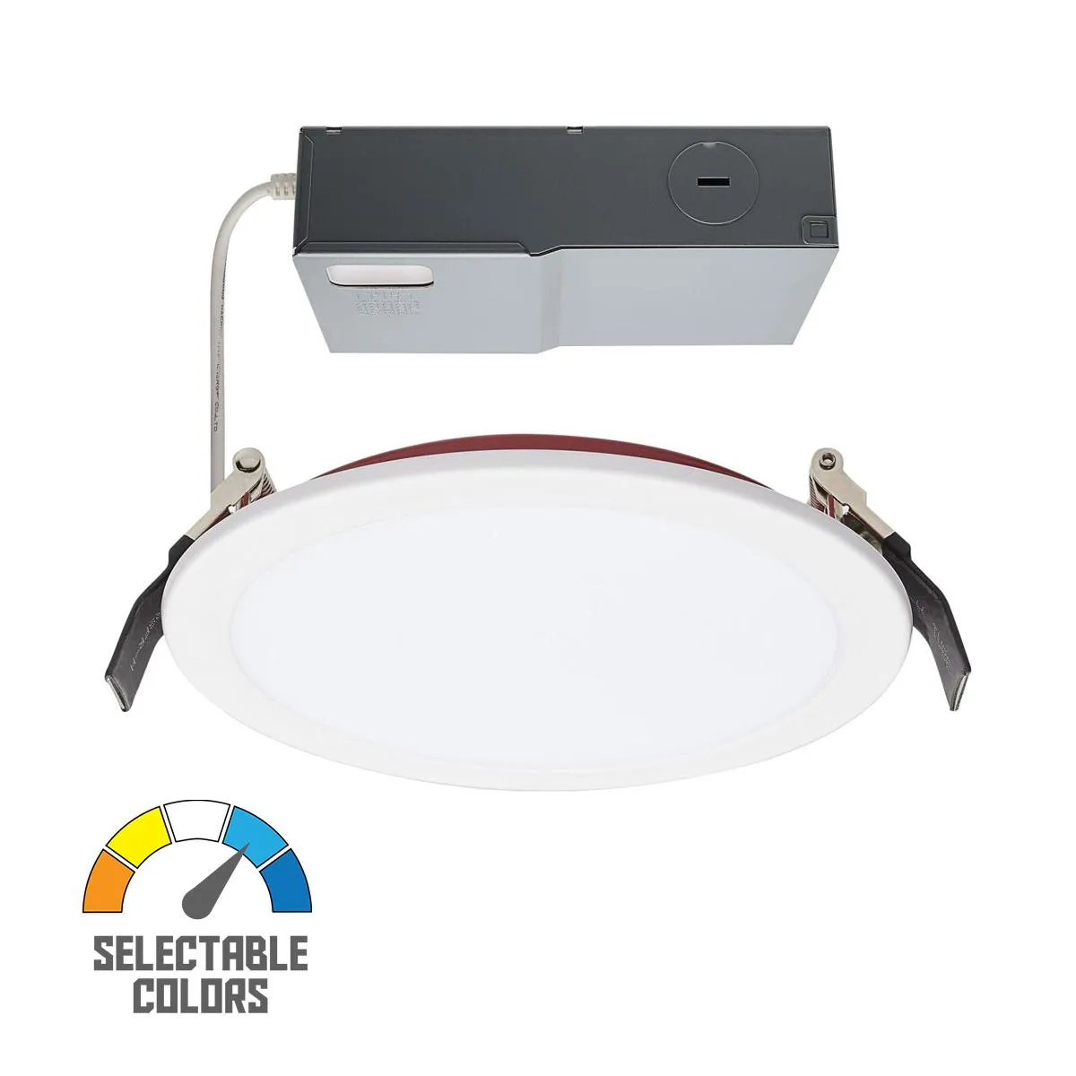 Fire Rated 6 Inch Canless LED Recessed Light, 1050 Lumens, Selectable CCT, Flat Trim, 120-277V