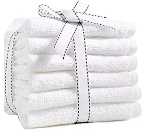 Fresh From Loom Cotton Face Towel 500 GSM, Size - 12x12 inch (Set of 4 pc White)