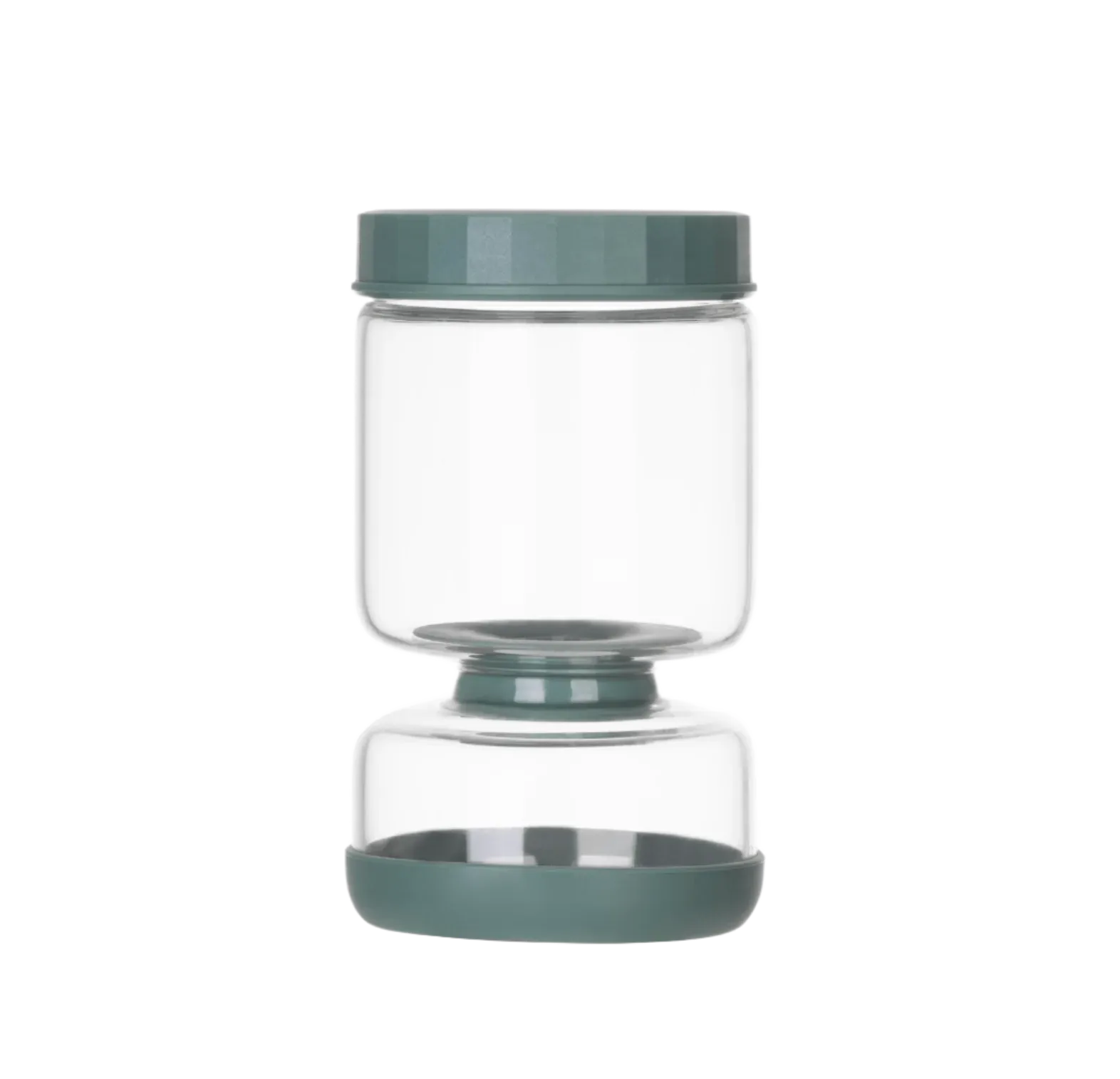 Genicook Dual-Part Glass Pickle Jar: The Flip-Over, Mess-Free Serving, Hand Blown Glass, Food Preserver