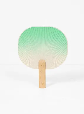 Geometric Wide Paper Fan Green