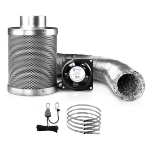 Greenfingers Hydroponics Grow Tent Ventilation Kit Vent Fan Carbon Filter Duct Ducting 4 inch