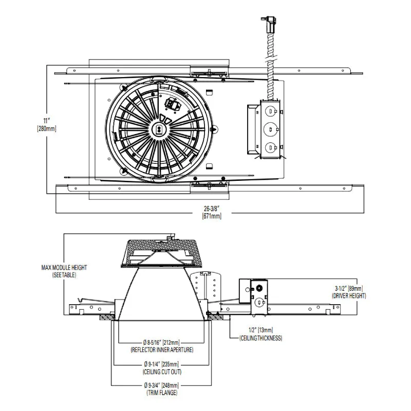 Halo HC815D010 HC8 8" New Construction Downlight Housing, 1500 Lumen