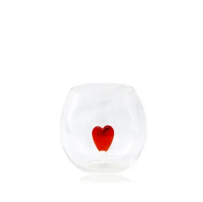 Handblown Murano Floating Heart Glass