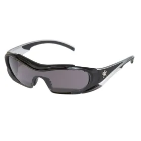 HL112AF MCR Safety HL1 Series Safety Glasses, Gray Lens, Black Frame