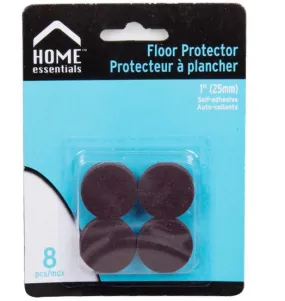 Home Essentials Black Floor Protectors 1" 8pc