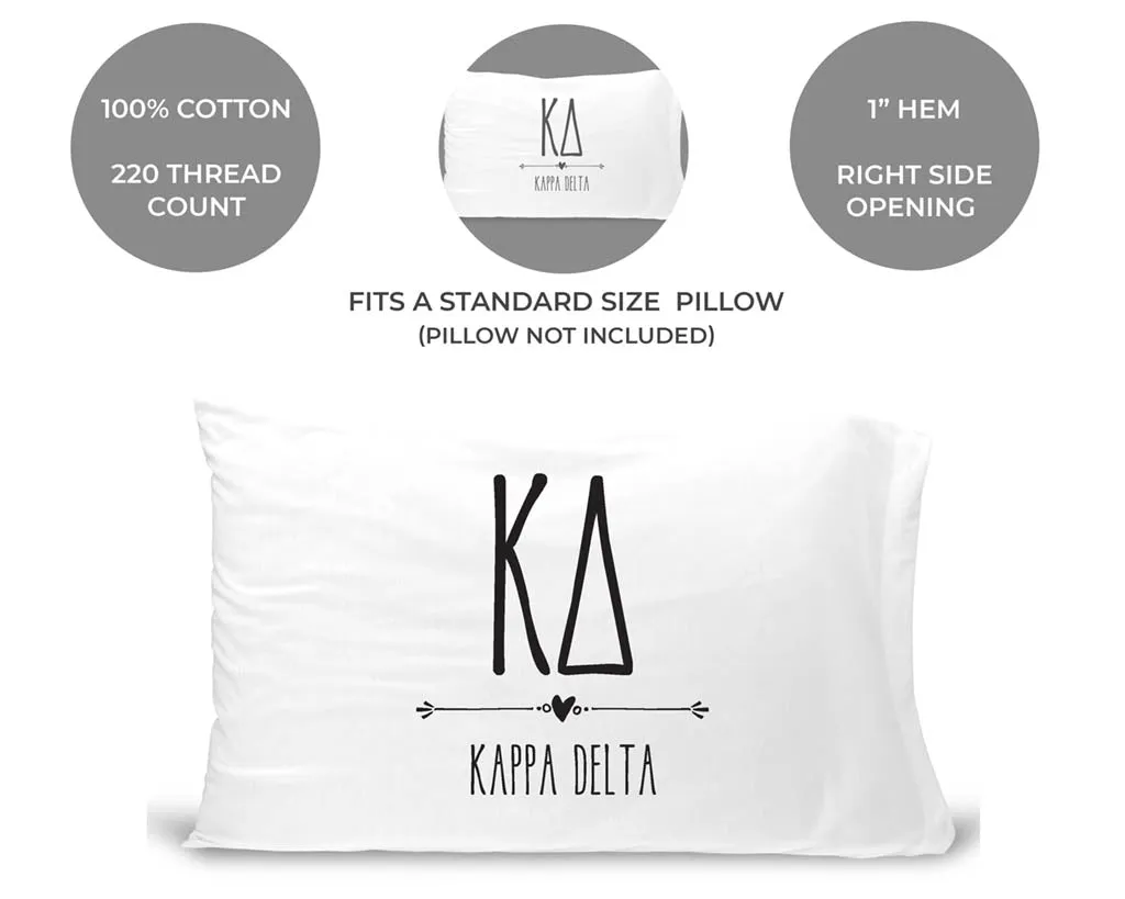 Kappa Delta Boho Greek Letters and Name Pillowcase