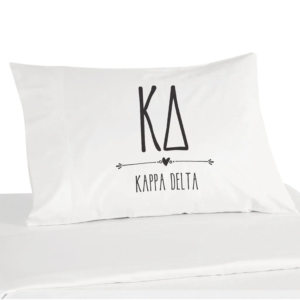 Kappa Delta Boho Greek Letters and Name Pillowcase