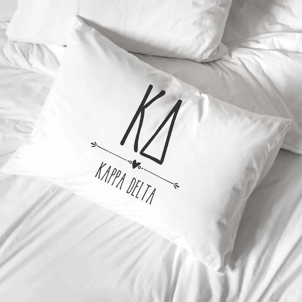 Kappa Delta Boho Greek Letters and Name Pillowcase