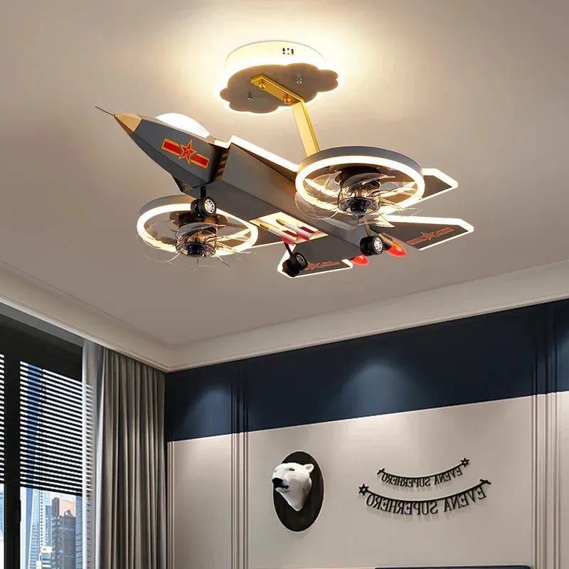 Kids Dream Jet Remote Control Ceiling Fan Light