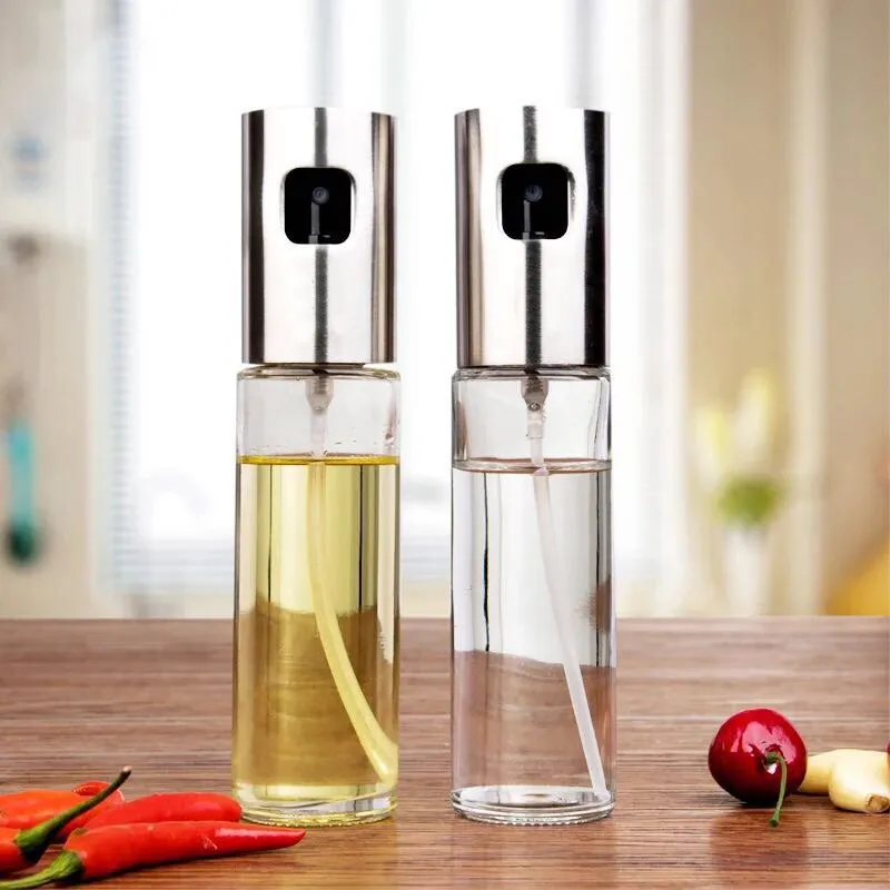 Kitchen Baking Oil Cook Oil Spray Empty Bottle Vinegar Bottle Oil Dispenser Cooking Tool Salad Barbecue Cooking Glass Olive Oil