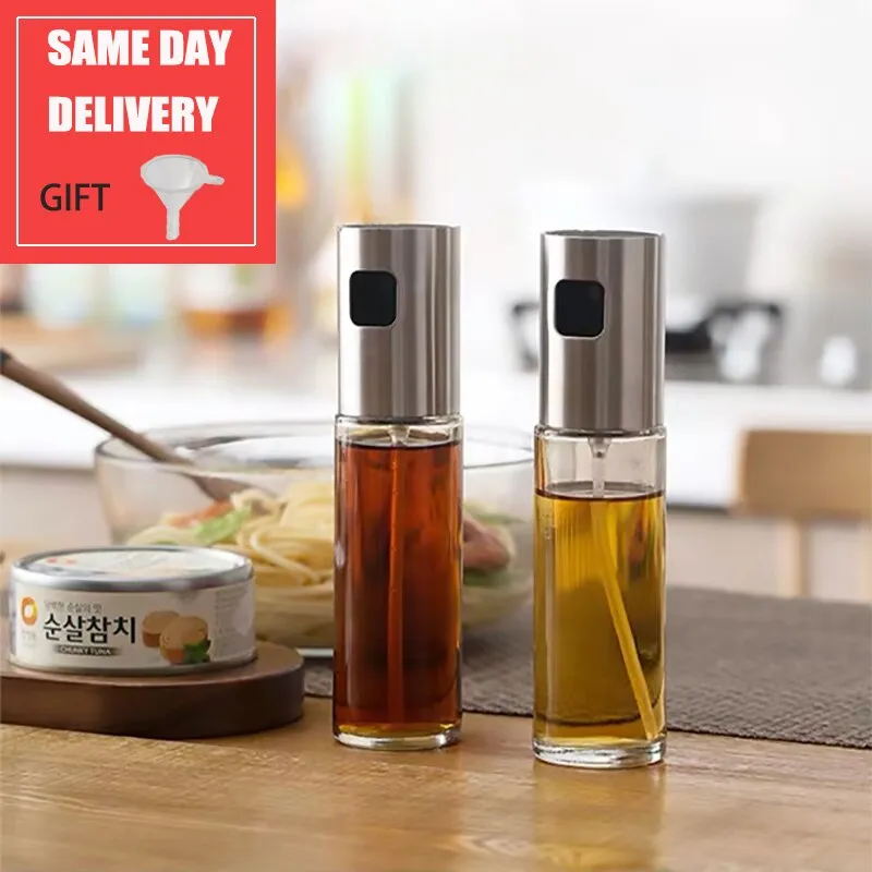 Kitchen Baking Oil Cook Oil Spray Empty Bottle Vinegar Bottle Oil Dispenser Cooking Tool Salad Barbecue Cooking Glass Olive Oil