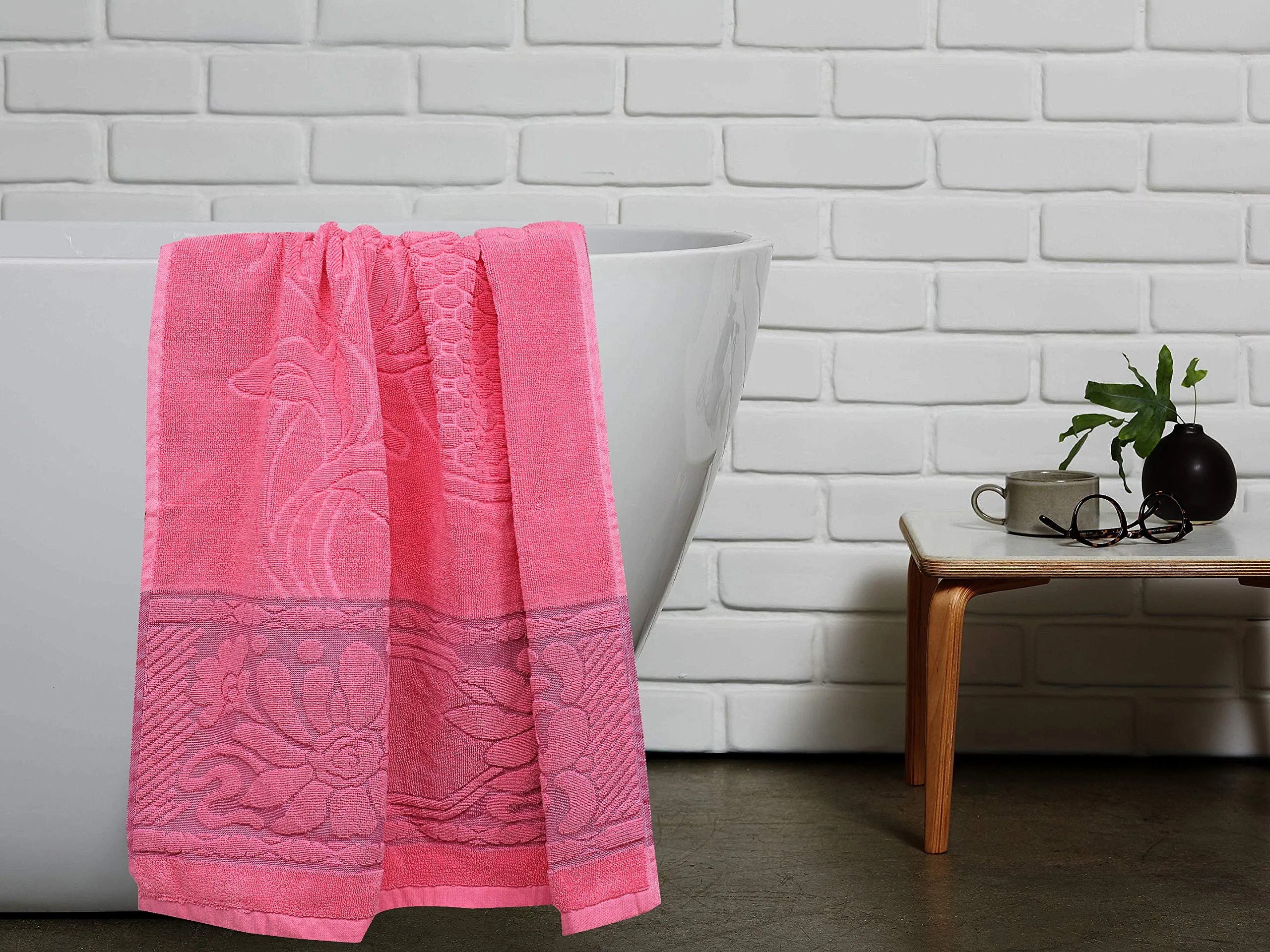 Kuber Industries 100 Percent Cotton 2 Pieces Full Size Bath Towel 30"x60" (Pink), CTKTC13795