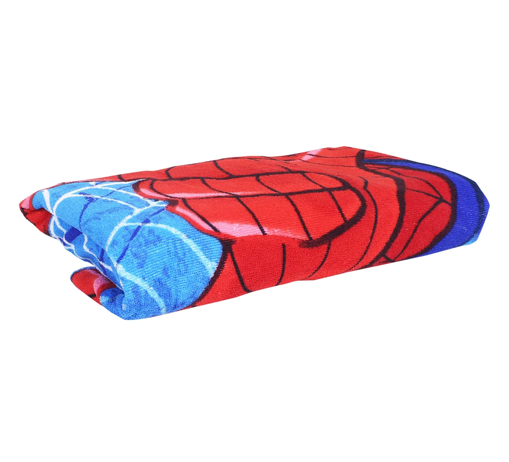 Kuber Industries Marvel Spiderman Kids Bath Towel|Soft Cotton Towel for Kids|Sides Stitched Baby Towel|400 GSM Toddler Bath Towel|24x48 Inch|Pack of 2 (Red)