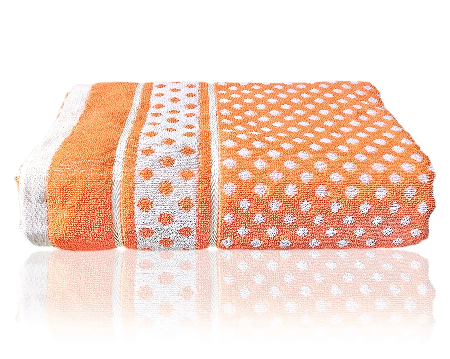 Kuber Industries Multiuses Dot Printed Soft Cotton Bath Towel, 30"x60"- Pack of 4 (Orange & Sky Blue)