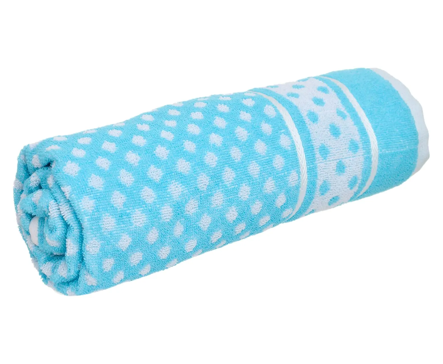 Kuber Industries Multiuses Dot Printed Soft Cotton Bath Towel, 30"x60"- Pack of 4 (Orange & Sky Blue)