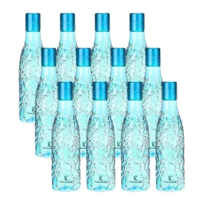 Kuber Industries Set of 6 Plastic Water Bottle | 1 Litre Round Plastic Water Bottle | Refrigerator Safe and BPA free PET Water Bottle |Perfect For School College Work Gym | Pack of 2 | Blue