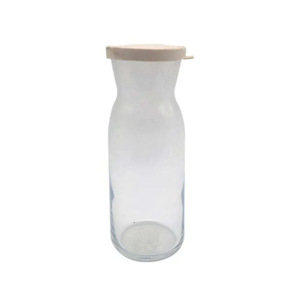 LAV Glass Carafe 500ml Water Jug Bottle with white rubber Lid SGN1850