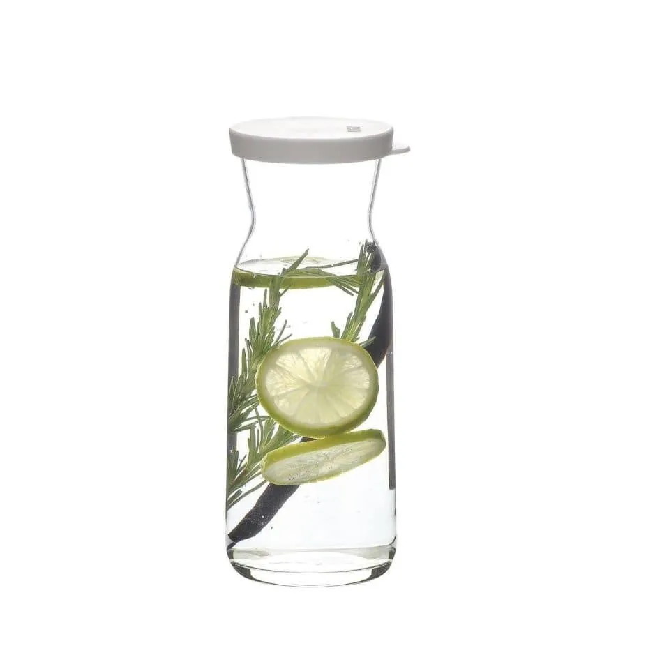 LAV Glass Carafe 500ml Water Jug Bottle with white rubber Lid SGN1850