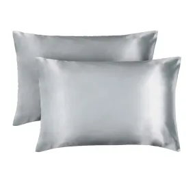 Lewis's Satin Feel 2 Pack Pillowcases - Grey