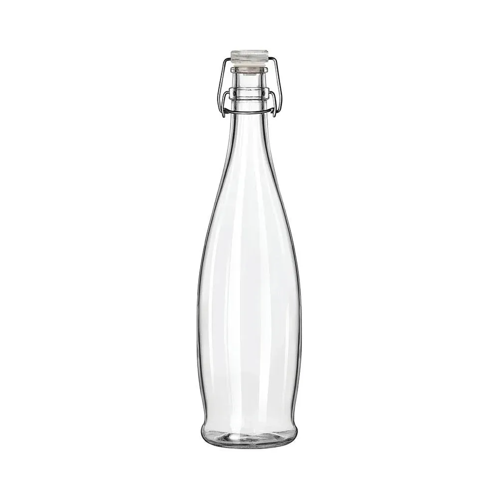 Libbey 13150034 34 oz. Water Bottle with Clear Wire Bail Lid - Case of 6 Pcs