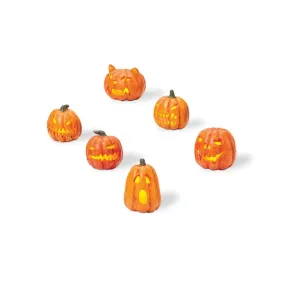 Lit Jack-O-Lanterns