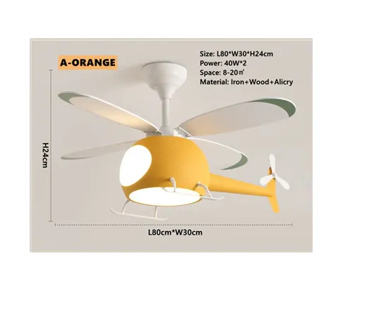 Little Helicopter Dream RC Fan Ceiling Lamp