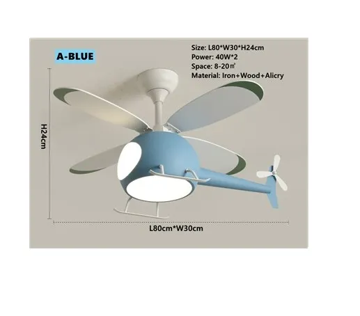 Little Helicopter Dream RC Fan Ceiling Lamp