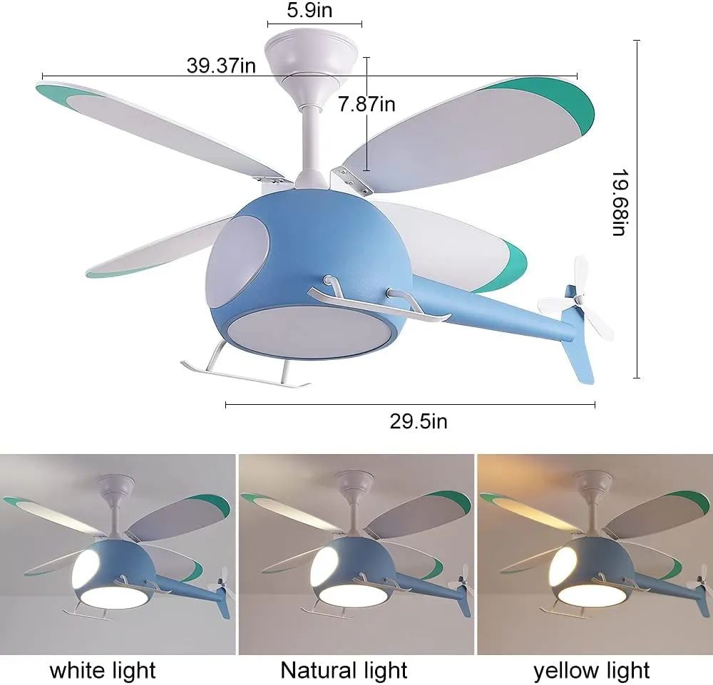 Little Helicopter Dream RC Fan Ceiling Lamp