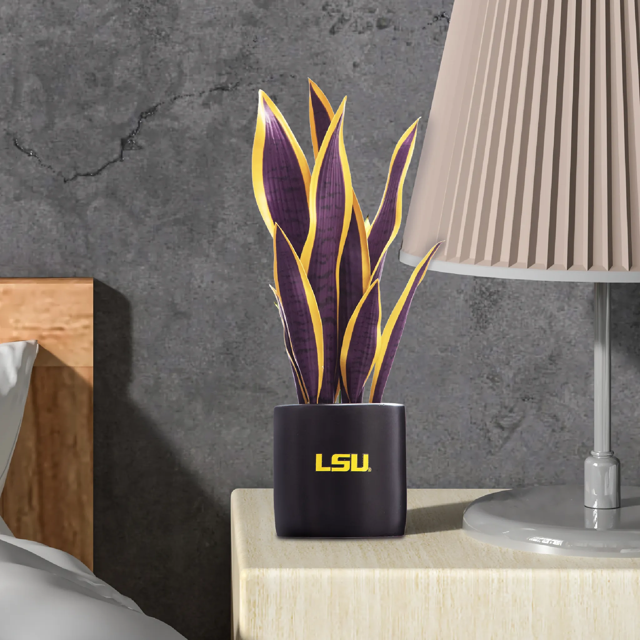 LSU Tigers Faux Snake Plant, Orchid & Hydrangea