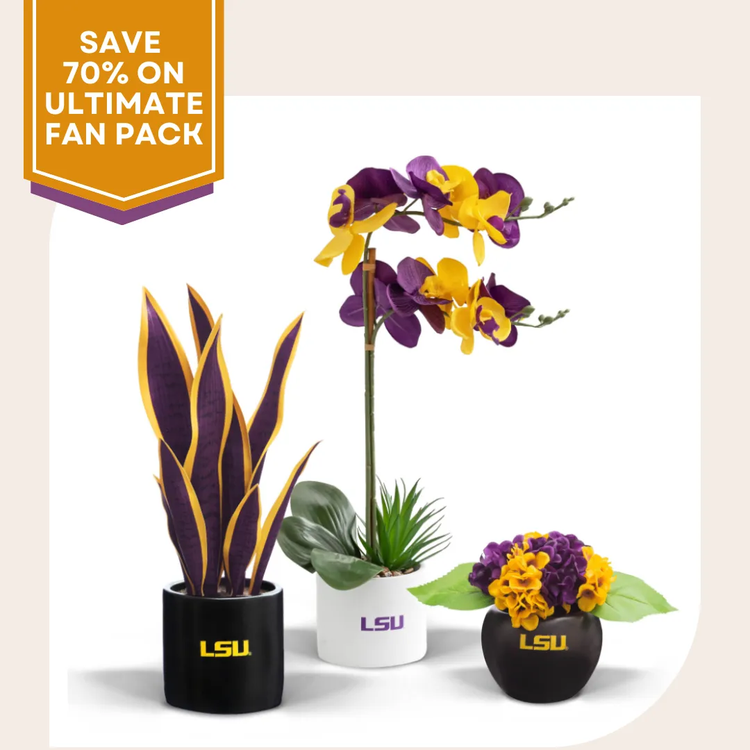 LSU Tigers Faux Snake Plant, Orchid & Hydrangea