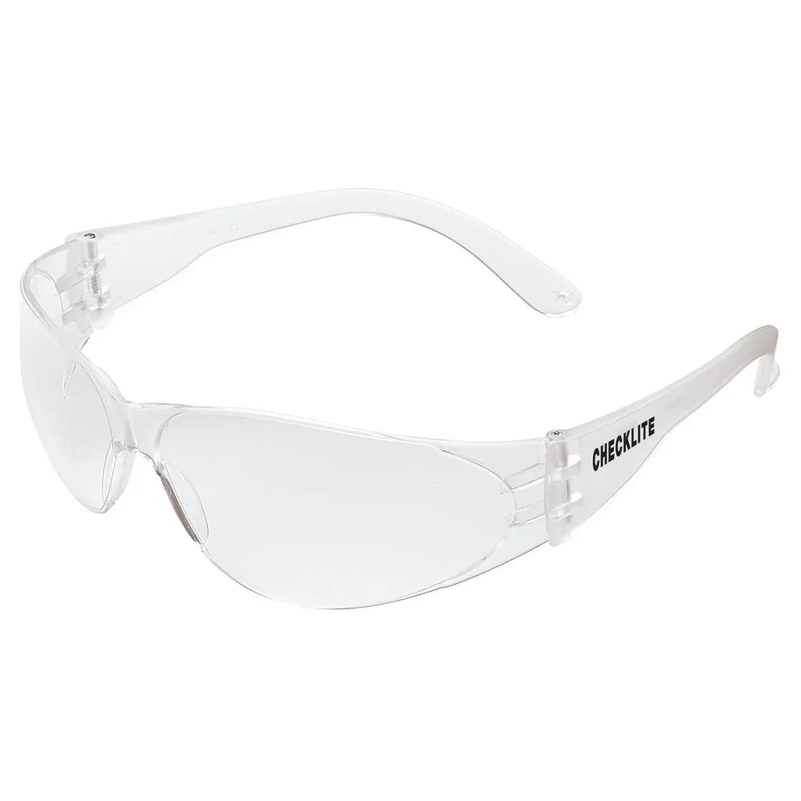 MCR Safety Checklite CL1 Safety Glasses - Clear Temples - Clear Uncoated Lens - CL010