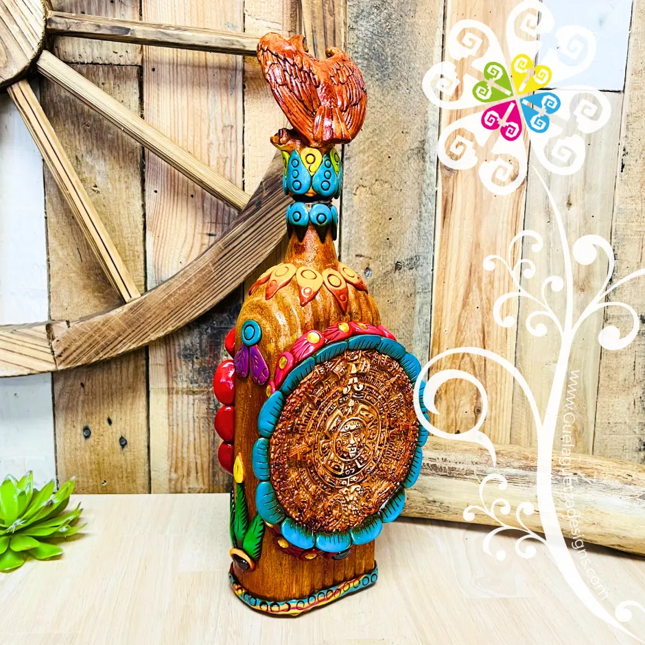 Medium Calendar Glass Bottle Container - Epoxy Clay Tequila Glass Bottle