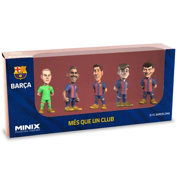 Minix Barcelona 7 cm 5-Pack - Araujo, Ter Stegen, Lewandowski, Gavi, Pedri