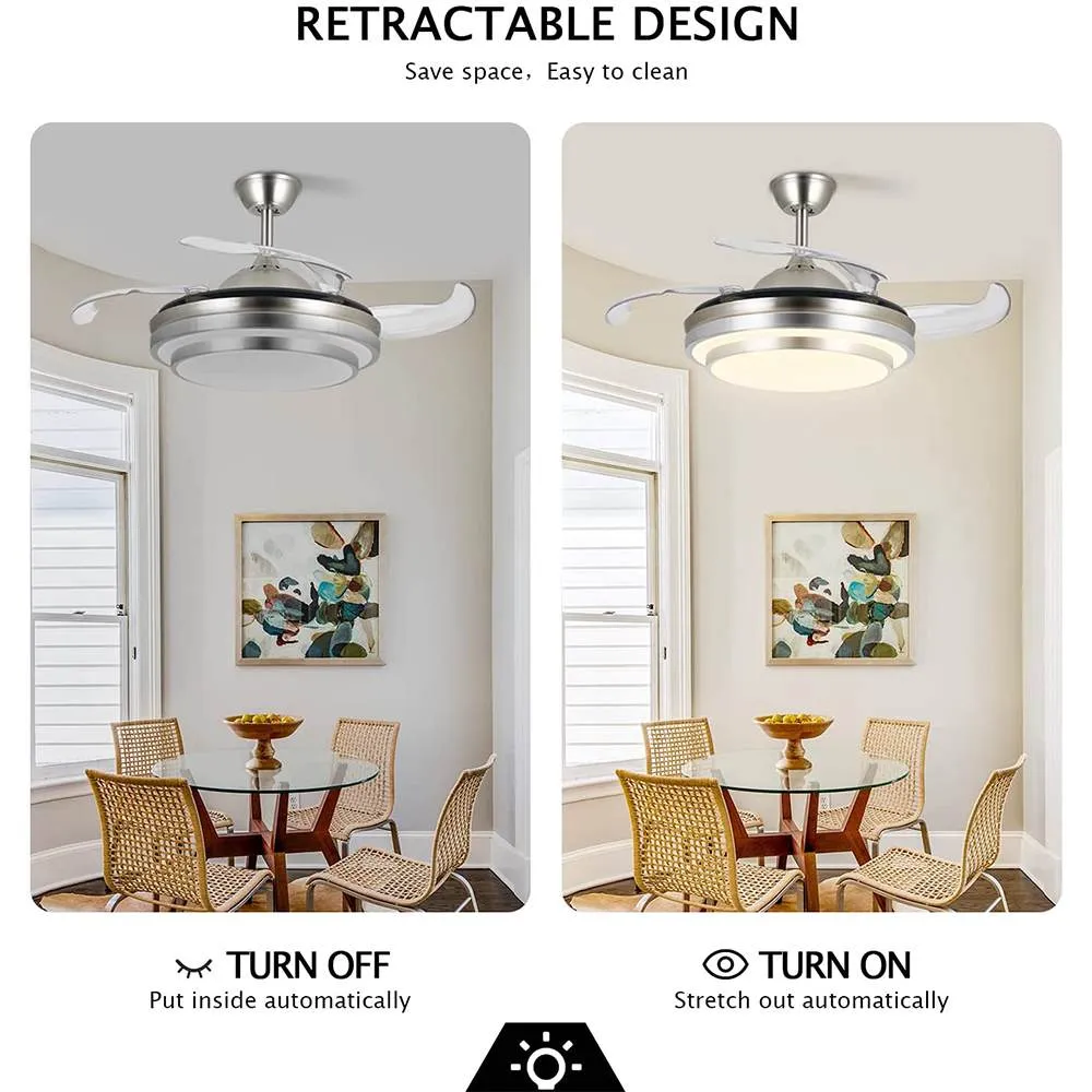 Modern Remote Controlled LED Ceiling Fan Lamp