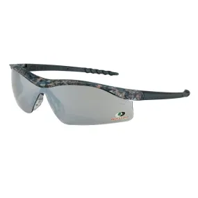 MODL117 MCR Safety Mossy Oak Series Safety Glasses, Silver Mirror Lens