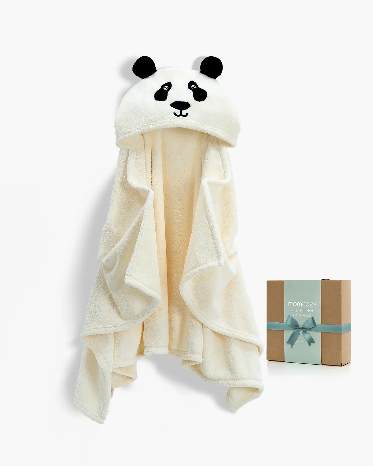 Momcozy Coral Fleece Hooded Baby Towel - Kind Panda