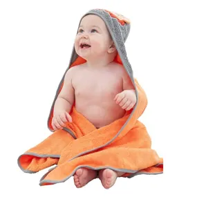 Munich Blue Bamboo Hooded Towel - Lion