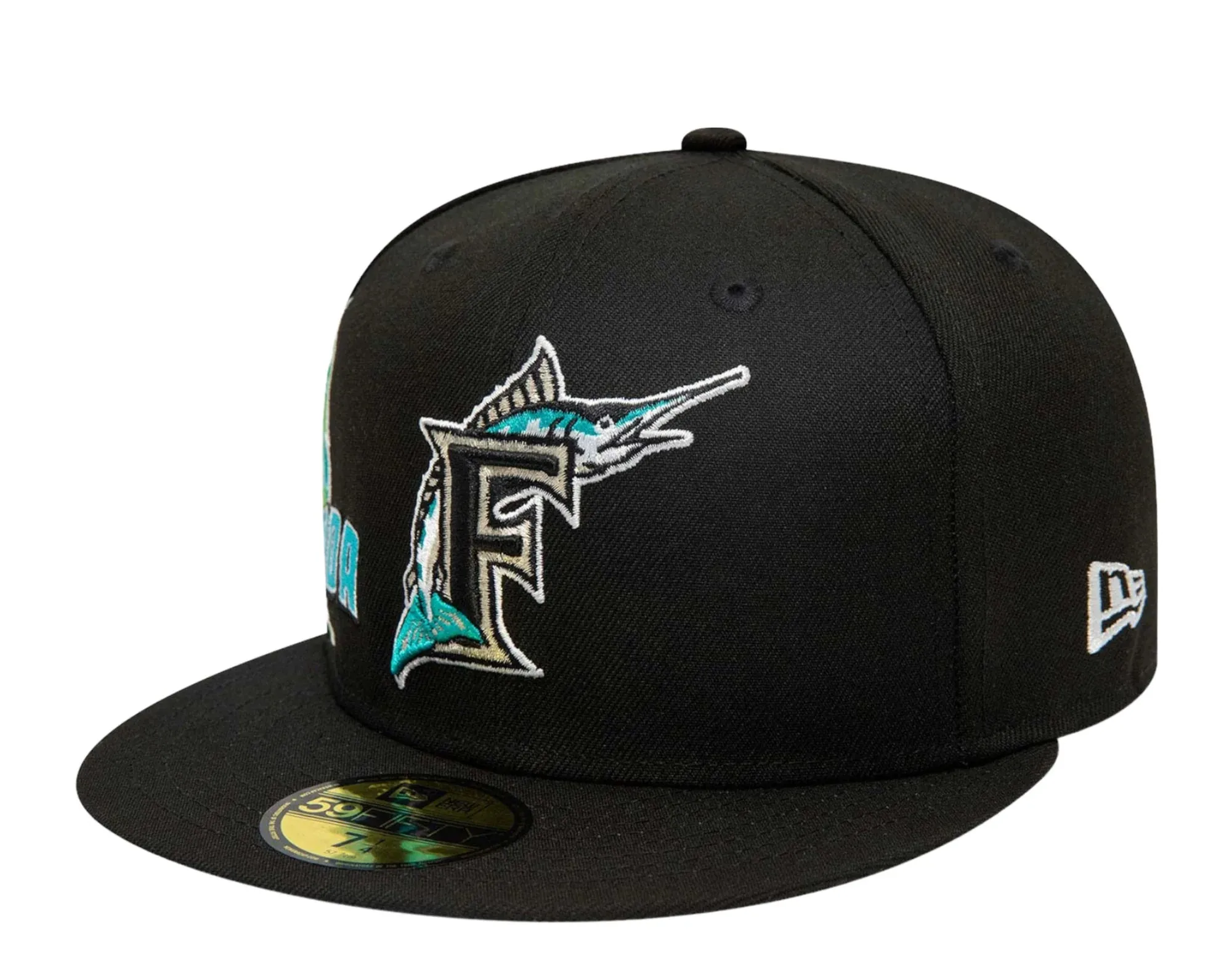 New Era Florida Marlins New Era Navy Stateview 59Fifty Fitted Hat