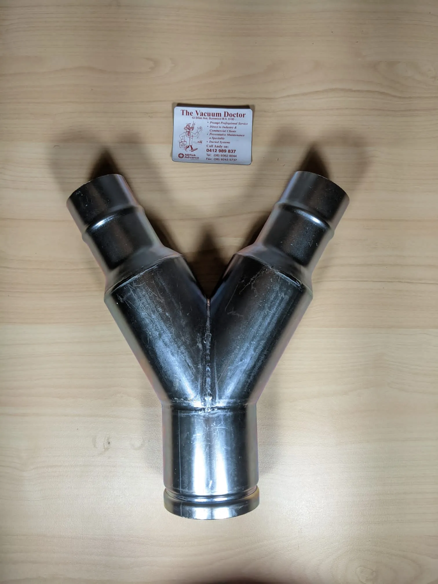 NilfiskCFM 70mm x 50mm x 50mm Stainless Steel Bifurcation Reduction Y Joint For 2 x 50mm Hoses