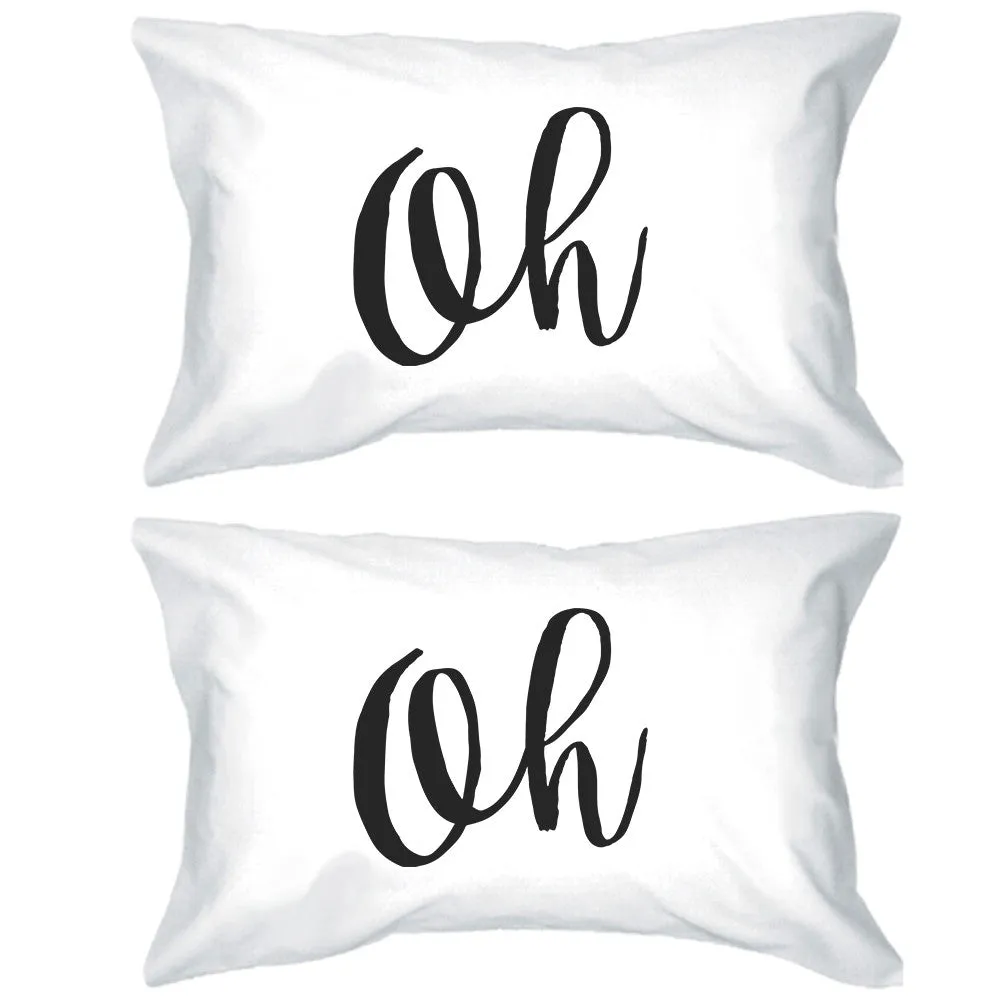 Oh Lovely Letter Printed Unique Graphic Design Standard Pillow Case