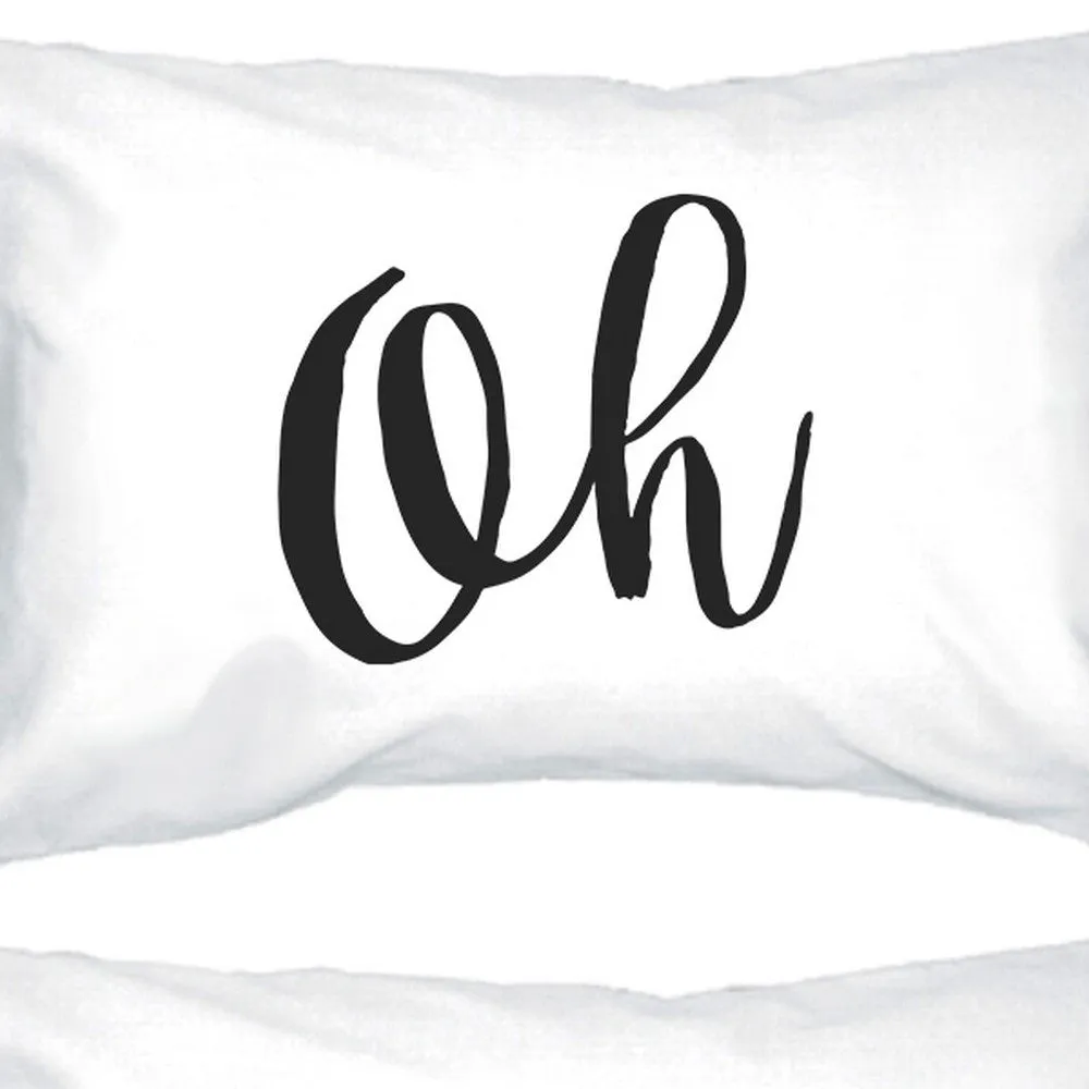 Oh Lovely Letter Printed Unique Graphic Design Standard Pillow Case