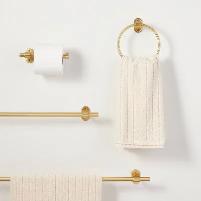 Open Box - 24" Classic Metal Towel Bar Brass Finish - Hearth & Hand with Magnolia