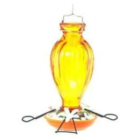 Oriole Bird Feeder, Fluted Glass, 20-oz.