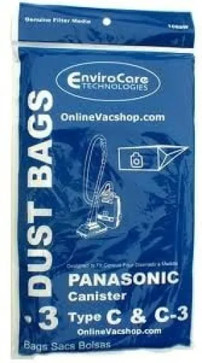 PANASONIC,C-3,3PK, PAPER BAGS-ENV,CANISTER,REPL