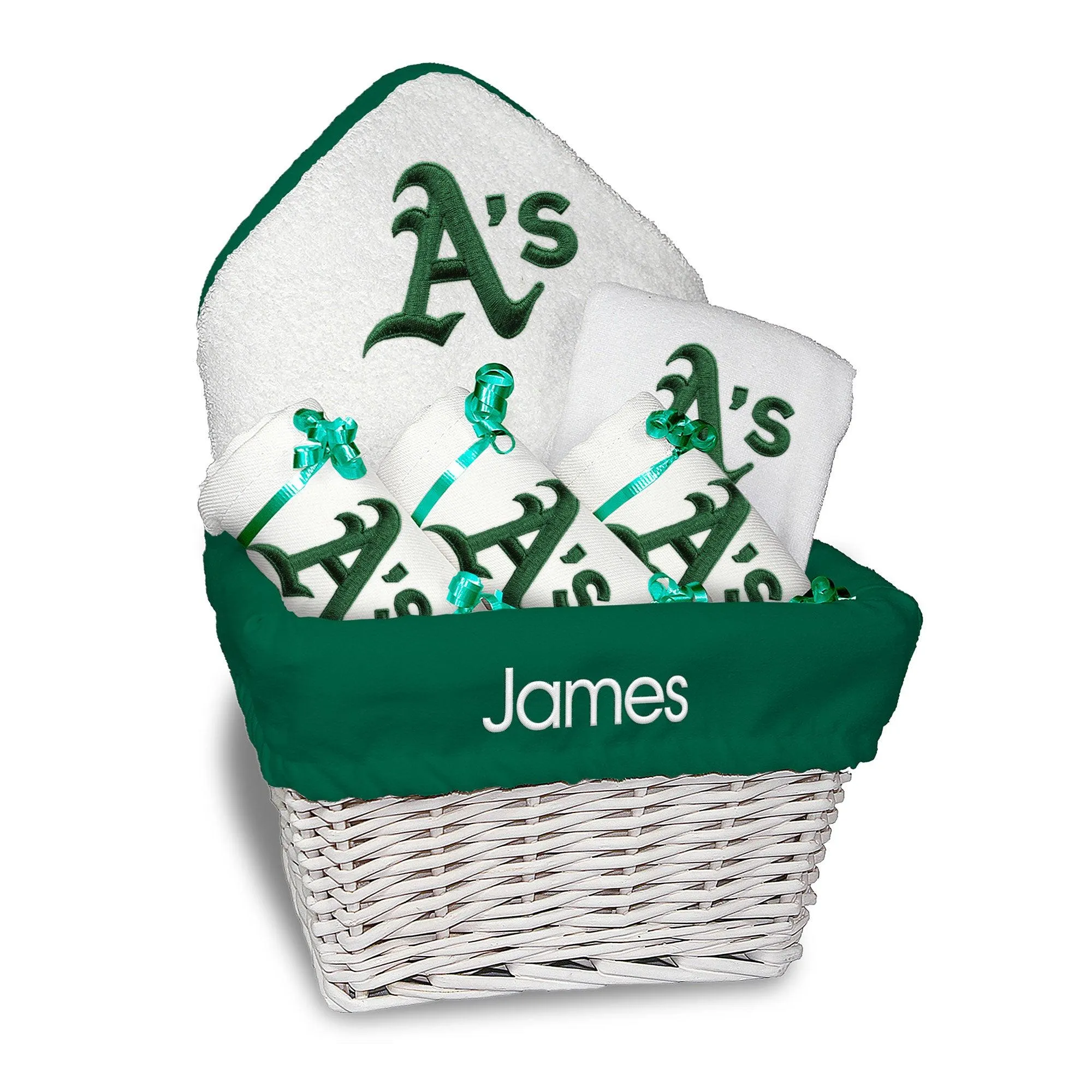 Personalized Oakland Athletics Medium Basket - 6 Items