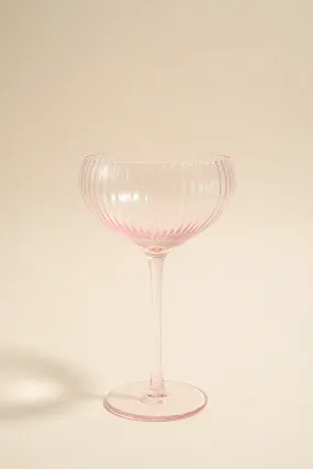 Pink Ripple Wide Champagne Wine Glass